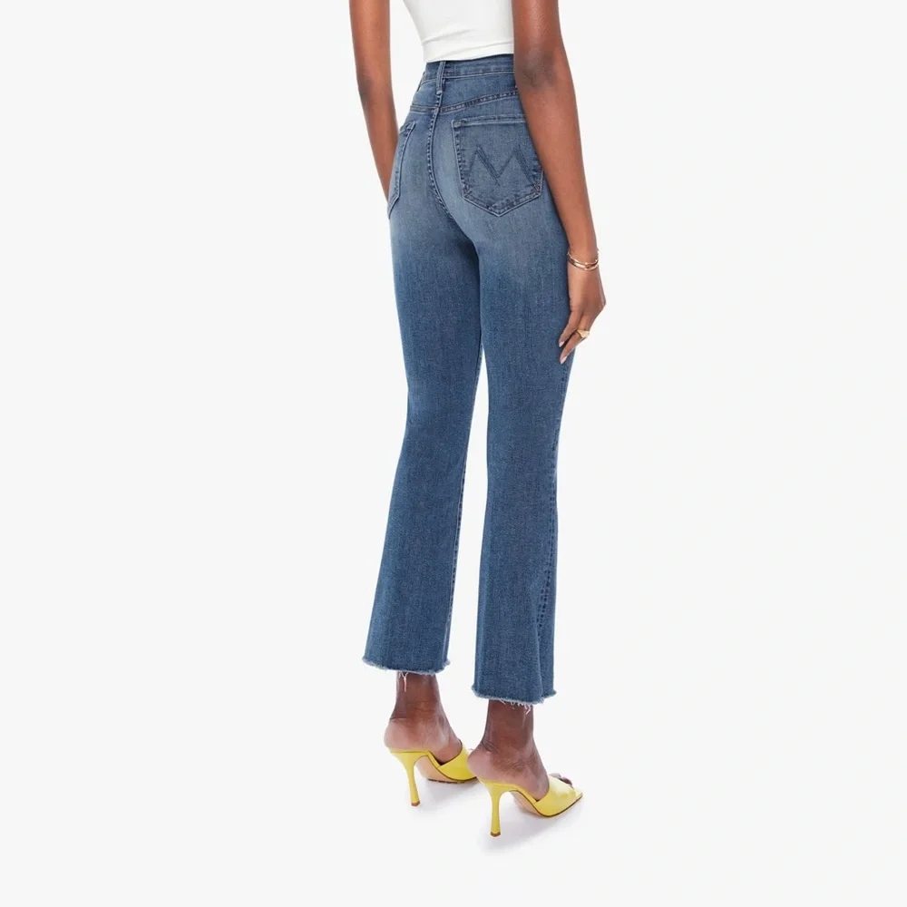 MOTHER Blue Cropped Flare Jeans - Picture 1 of 11